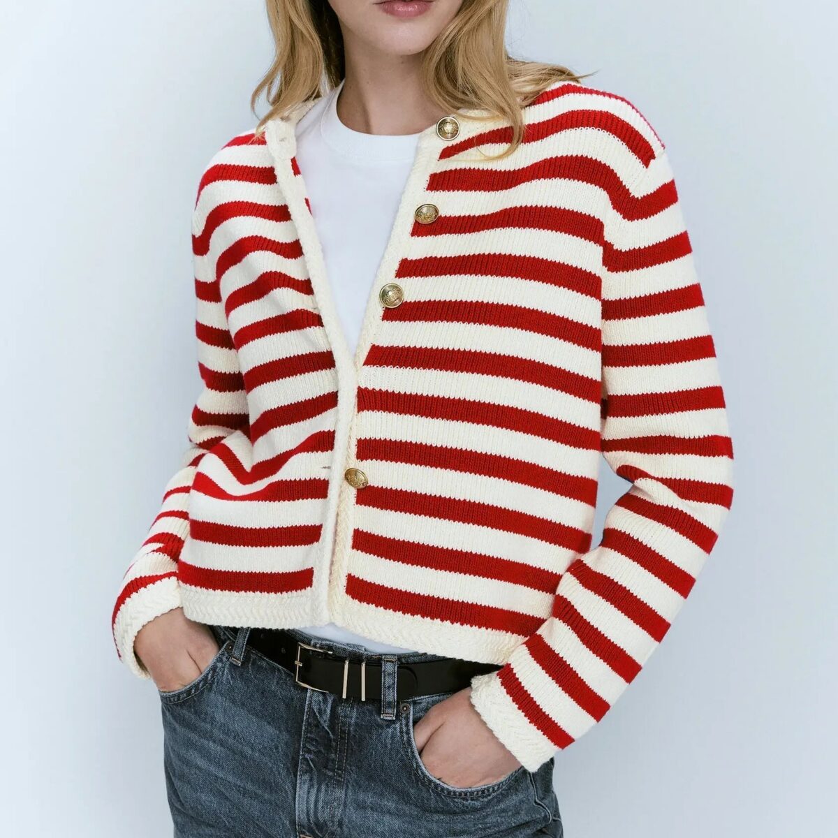Classic Stripe Knit Cardigan